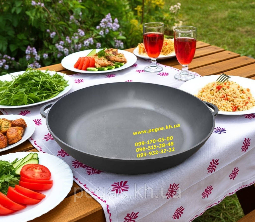 Сковорода чавунна жаровня 50 см для барбекю, мангал, піч, фото 1