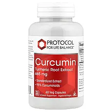 Protocol for Life Balance, Куркумін, екстракт кореня куркуми, 665 мг, 60 рослинних капсул, Київ