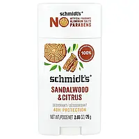 Schmidt's, Натуральний дезодорант, сандалове дерево та цитрус, 75 г (2,65 унції)