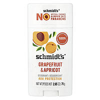 Schmidt's, Натуральний дезодорант, грейпфрут та абрикос, 75 г (2,65 унції)