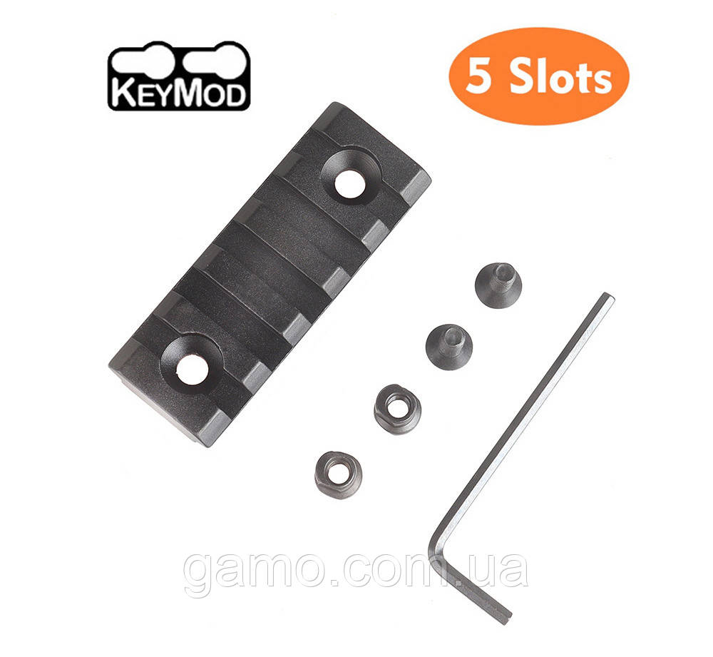 Планка для цівки KeyMod 5 Slot Picatinny, фото 1