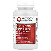 Protocol for Life Balance, Червоний дріжджовий рис із коензимом Q10, розторопша й альфа-ліпоєва кислота, 600 мг,