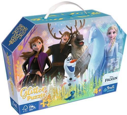 Пазли картонні 5-7 років "Друзі назавжди" Дісней: "Крижане серце" — 70 елм, глітерні ТМ "TREFL" Польща (53018), фото 1