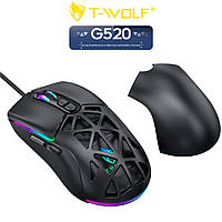 Ігрова миша T-WOLF G520 з RGB-підсвічуванням 12800 dpi Чорний