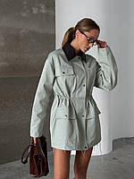 Легка демісезонна куртка вільного крою з акцентним коміром Ked207