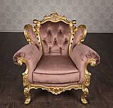 Крісло м'яке класичне в стилі Бароко Белла (преміум клас) натуральне дерево, фото 8