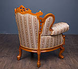 Крісло м'яке класичне в стилі Бароко Белла (преміум клас) натуральне дерево, фото 5