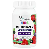 Doctor's Finest, домішка з мультивітамінами та мінералами для дітей, з залізом, зі смаком винограду та ягід,