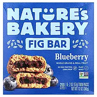 Nature's Bakery, Інжировий батончик, лохина, 6 подвійних пакетиків по 57 г (2 унції)