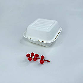 Коробка для бенто-торта, 155*155*85 мм, без вікна, біла (кукурузний крохмаль)