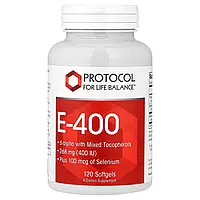 Protocol for Life Balance, E-400, 268 мг (400 МО), 120 м'яких таблеток Дніпр Дніпро