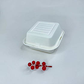 Коробка для бенто-торта, 165*165*78 мм, без вікна, біла (кукурузний крохмаль)