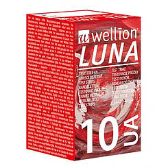 Тест смужки для тестування рівня сечової кислоти в крові Wellion Luna, 10 штук