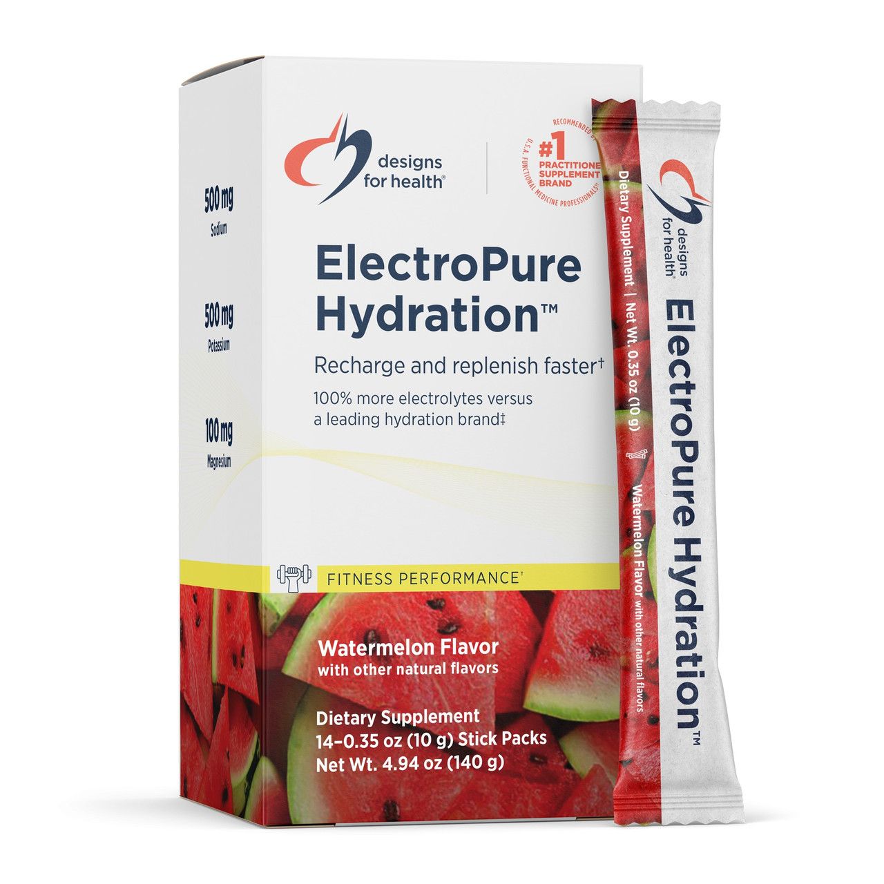 Designs for Health ElectroPure Hydration / Повний спектр електролітів смак кавун 14 саше