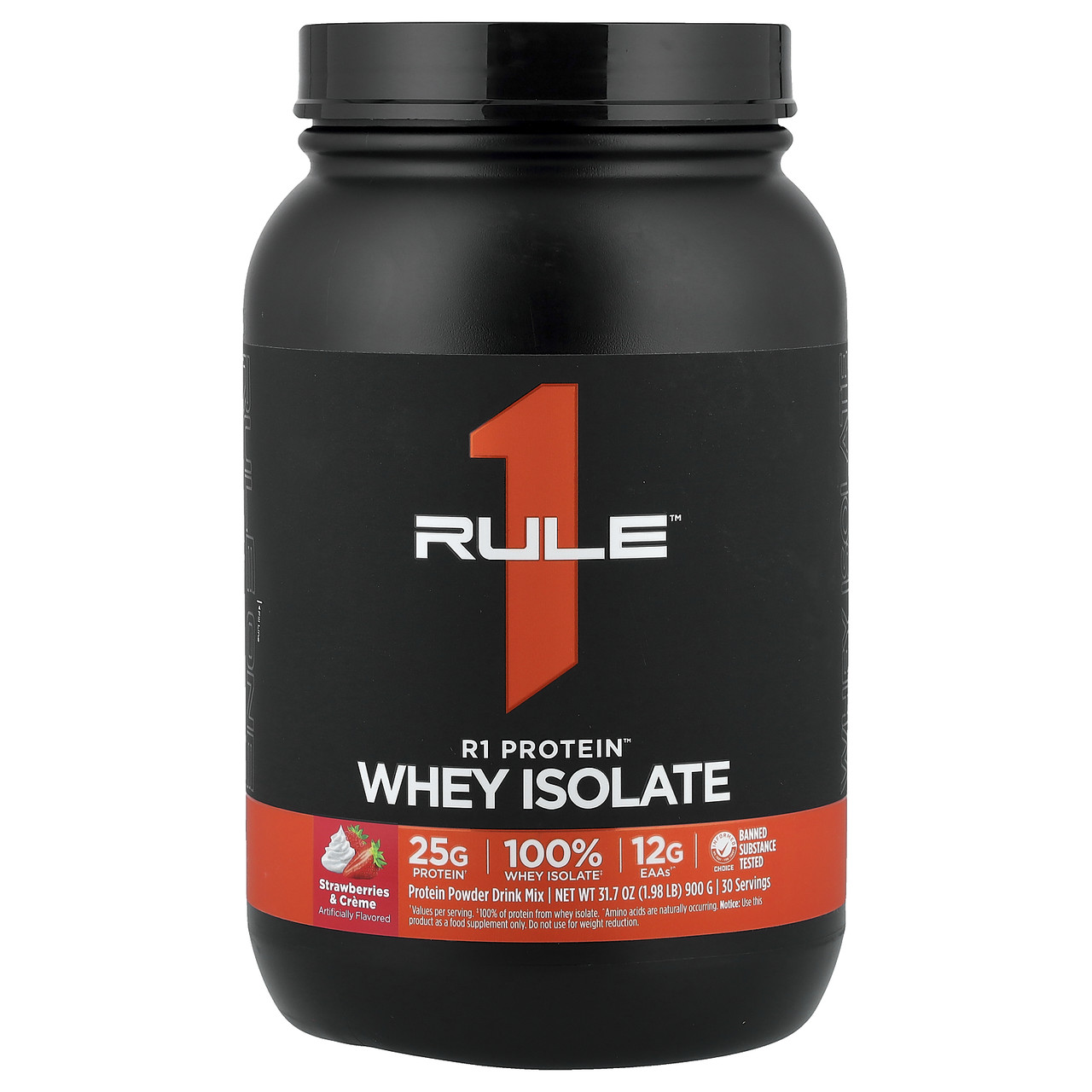 Rule One Proteins, R1, протеїнова суміш для приготування напою, зі смаком полуниці з кремом, 900 г (1,98, Київ, фото 1