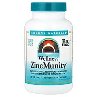 Source Naturals, Wellness ZincMunity, 50 мг, 120 вегетаріанських капсул Дніпро