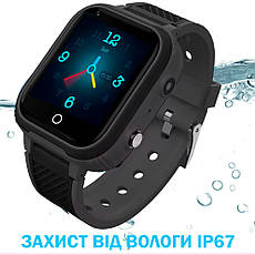 Смарт годинник для дітей LT21 з GPS 4G, відеодзвінком, акумулятором 600 mAh + захисне скло в комплекті Чорний, фото 5