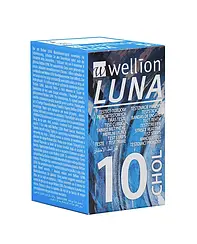 Тест-смужки для визначення рівня холестерину у крові Wellion Luna CHOL 10 шт.