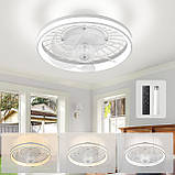 Acesal 12-дюймові сучасні стельові вентилятори з підсвічуванням та пультом дистанційного керування, світлодіодні, фото 2