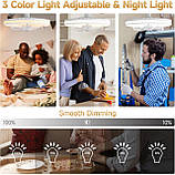 Acesal 12-дюймові сучасні стельові вентилятори з підсвічуванням та пультом дистанційного керування, світлодіодні, фото 4