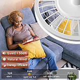 Acesal 12-дюймові сучасні стельові вентилятори з підсвічуванням та пультом дистанційного керування, світлодіодні, фото 6