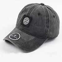 Вінтажна кепка Stone Island, бейсболка стон айленд темно-сіра, кепка стонік One-size