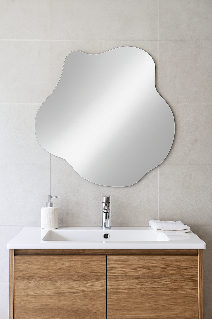 Дзеркало асиметричне безрамне 750х750 мм, фото 1