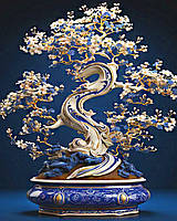 Діамантова вишивка. Картина на підрамнику "Дерево бонсайі", 40х50см, квадратні стрази