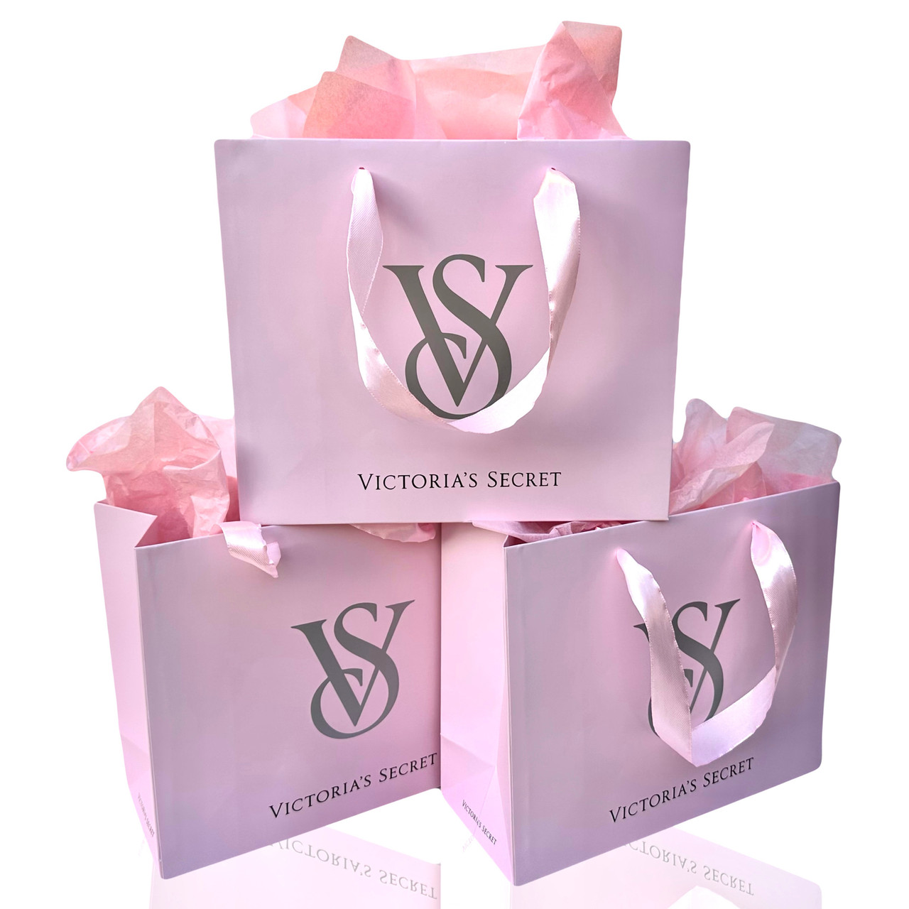 *50 шт* Вікторія Сікрет Подарунковий пакет Рожевий ОПТ розмір M 240х200х90 мм, фото 1