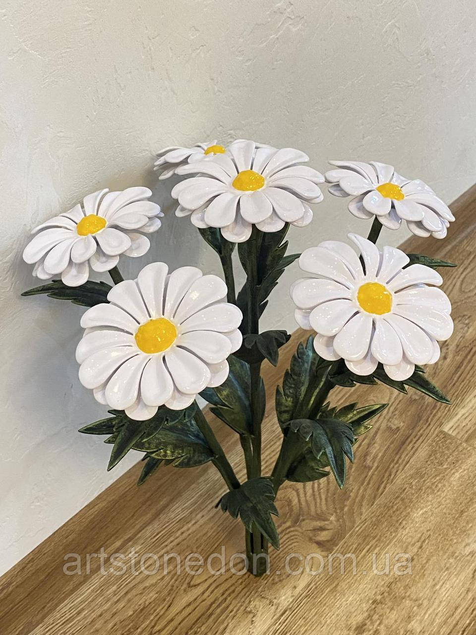 Металеві квіти. Букет з ромашек 6 шт, фото 1