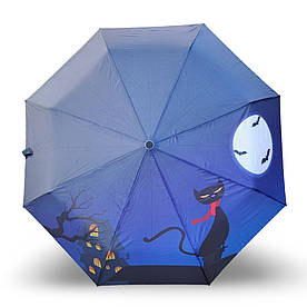 Складна парасолька напівавтомат Bellissimo з котом