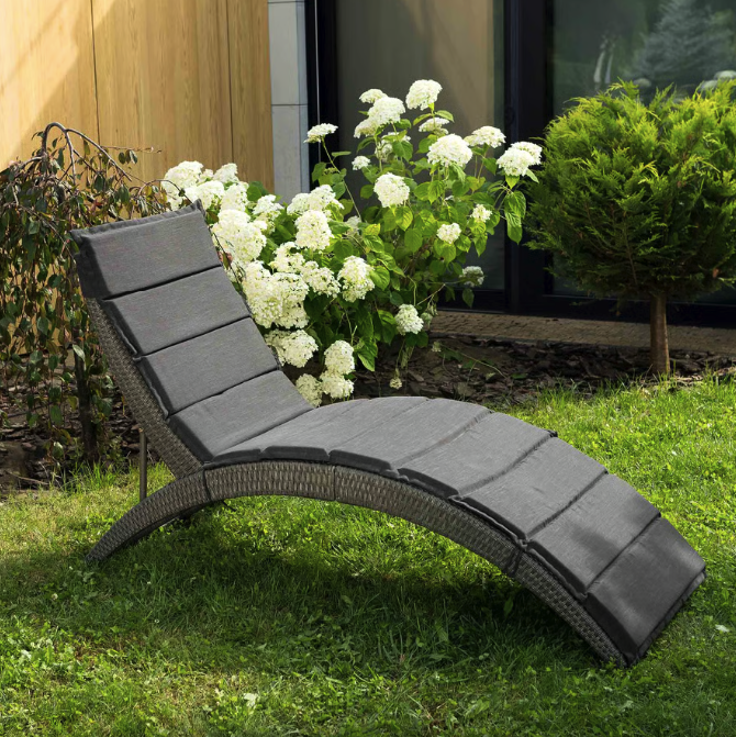 Садовий шезлонг Di Volio Ciampino чорно/графітовий -UKMarket-, фото 1