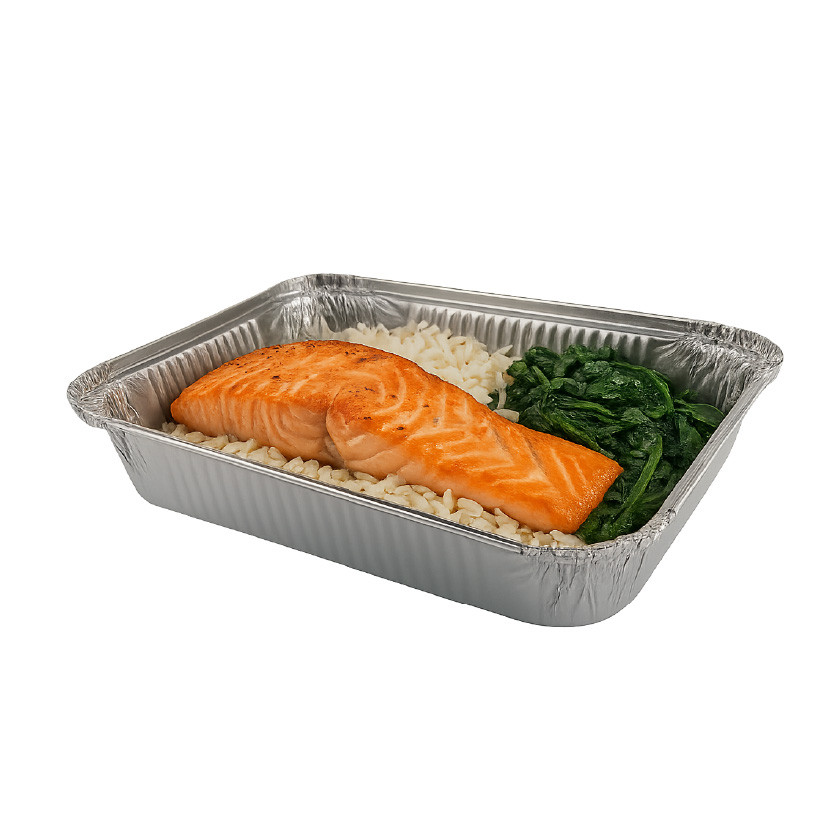 Контейнер алюмінієвий SP-98L з кришкою 3240мл (100шт) для продуктів, фото 1