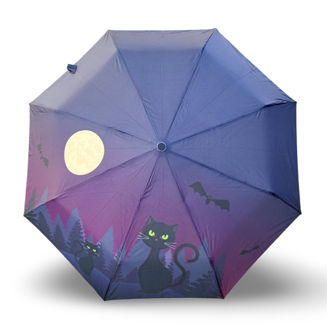Складна парасолька напівавтомат Bellissimo з котом, фото 1