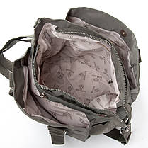 Сумка на три відділи жіноча тканинна на плече сіра полотняна на блискавці з кишенями Jielshi 0881, фото 5