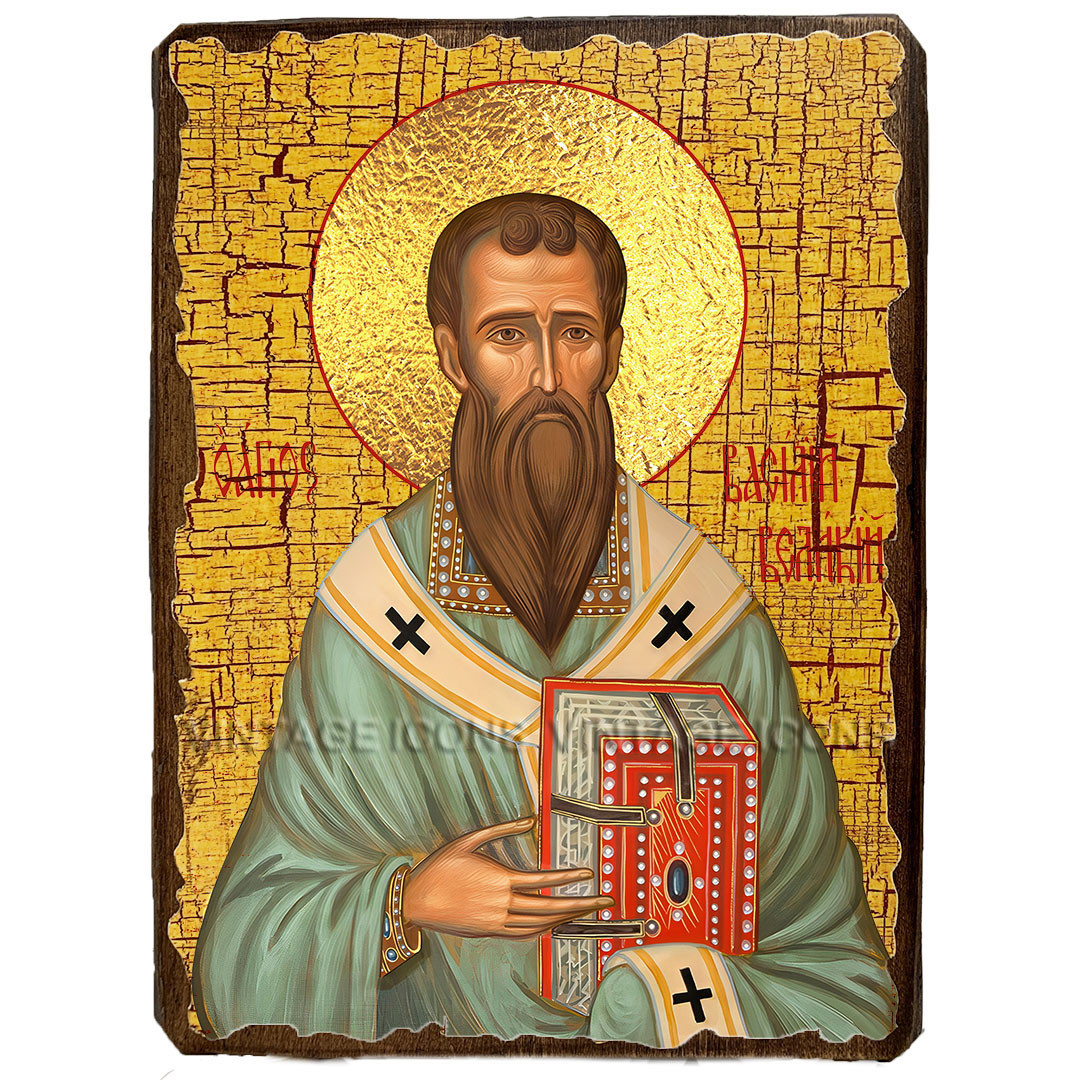 Ікона Василь Великий ,ікона на дереві 130х170 мм, фото 1