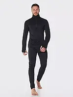 Щільна чоловіча тактична термобілизна "Кубик", чорна, зимовий армійський комплект на флісі