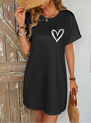 Сукня-футболка футляр чорна з кишенями по боках розмір М