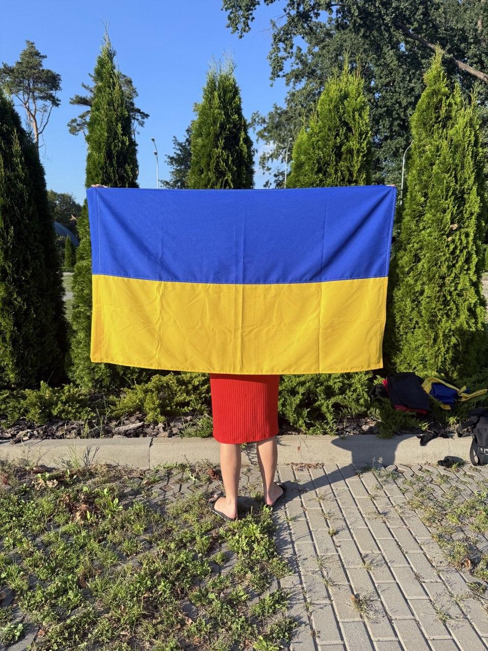 Прапор України 140х90см з кишенею з габардину, фото 1