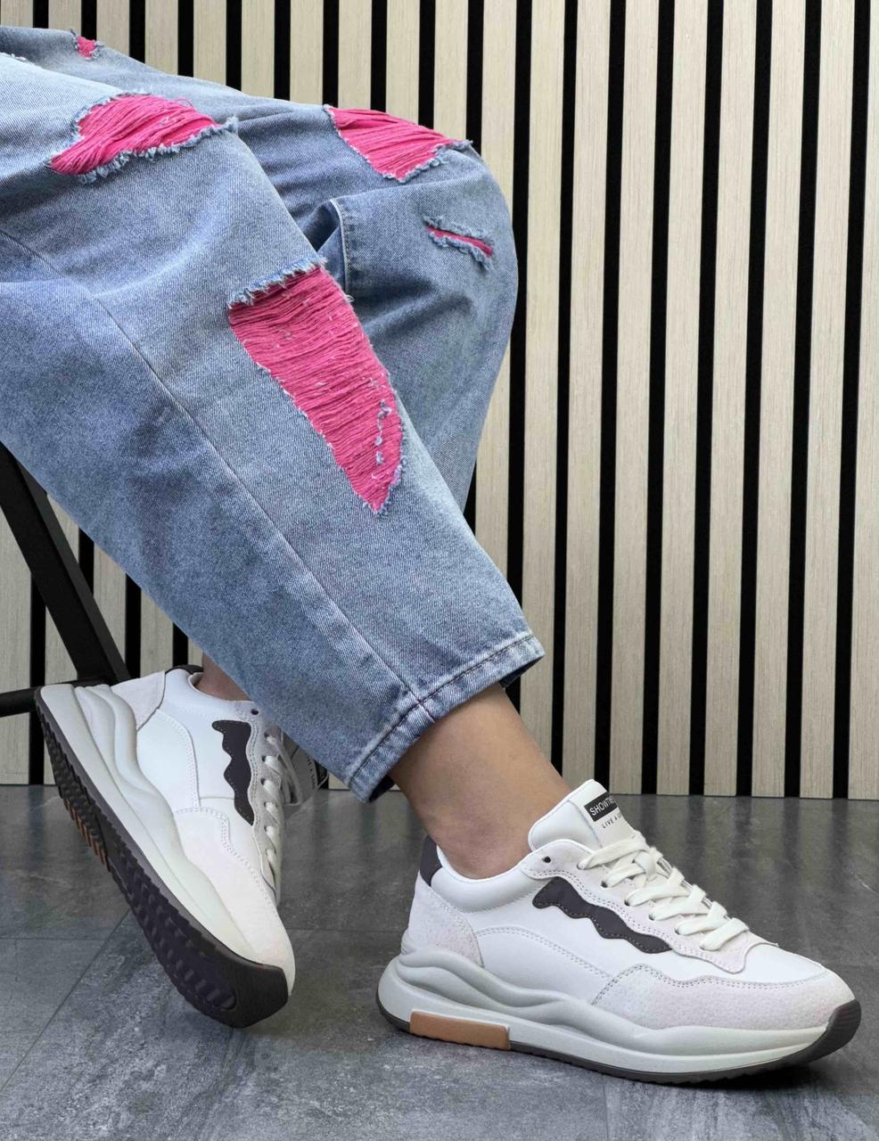 Кросівки жіночі 6 пар у ящику бежевого кольору 36-41, фото 1