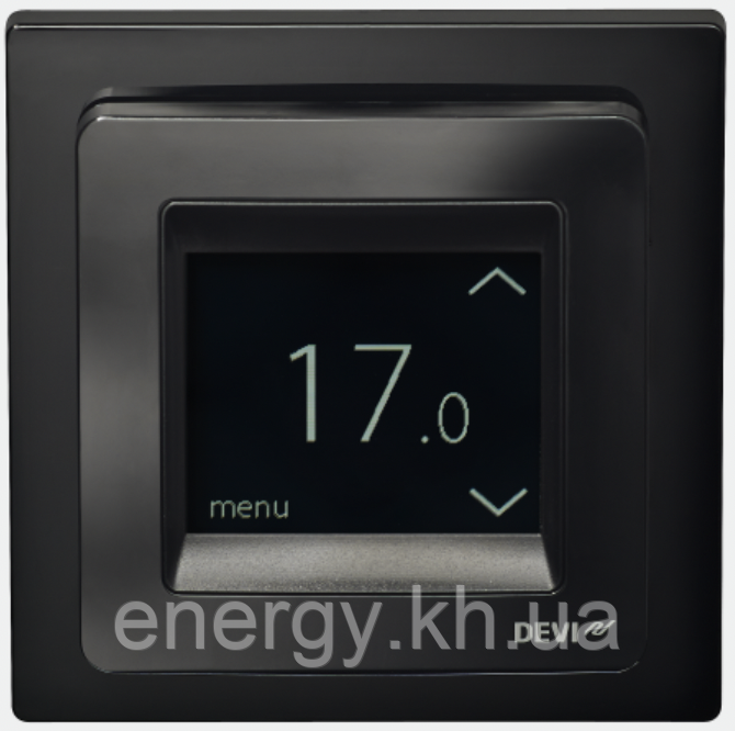 Сенсорний програмований терморегулятор – DEVIreg Touch Black, фото 1