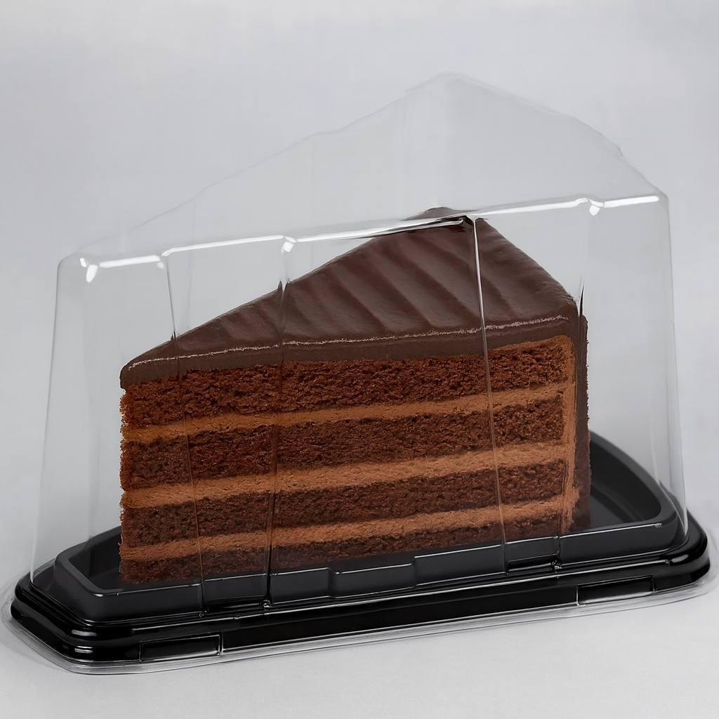 Упаковка для десертів (кусочок торту) 100шт, пластикова тара для випічки, фото 1