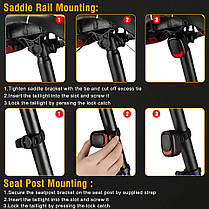 Велофара A5P-LED (red), виносна кнопка, Waterproof, ЗП Type-C, Li-Ion ак., дзвінок, фото 5