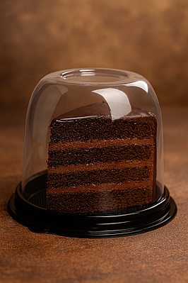 Упаковка для десерту з купольною кришкою, Контейнер пластиковий одноразовий (50шт)