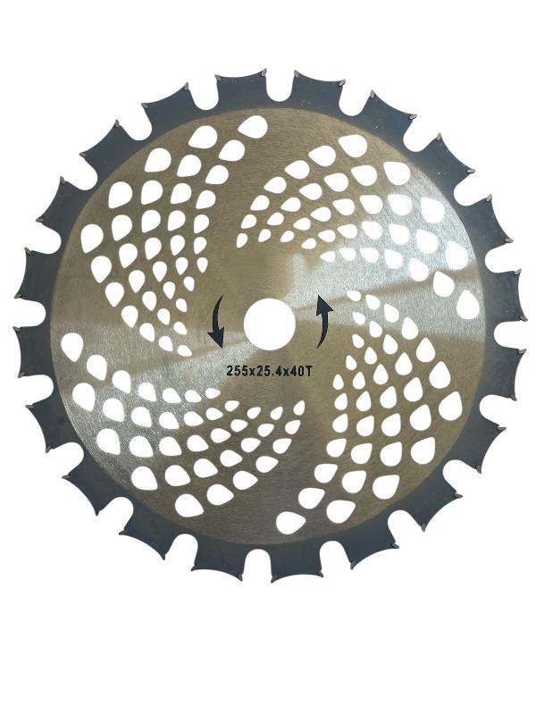 Диск нож для мотокосы,нож для бензокосы, двухсторонний диск нож с победитовой напайкой, 255*25,4*40Т, фото 1