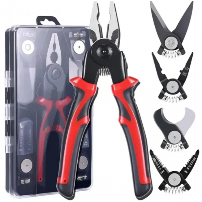 Багатофункціональні плоскогубці 5 в 1 зі змінними головками High Technology, фото 1