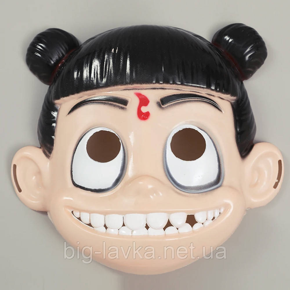 Маска Нечжа для косплею та вечірок 22 см Бежевий, фото 1