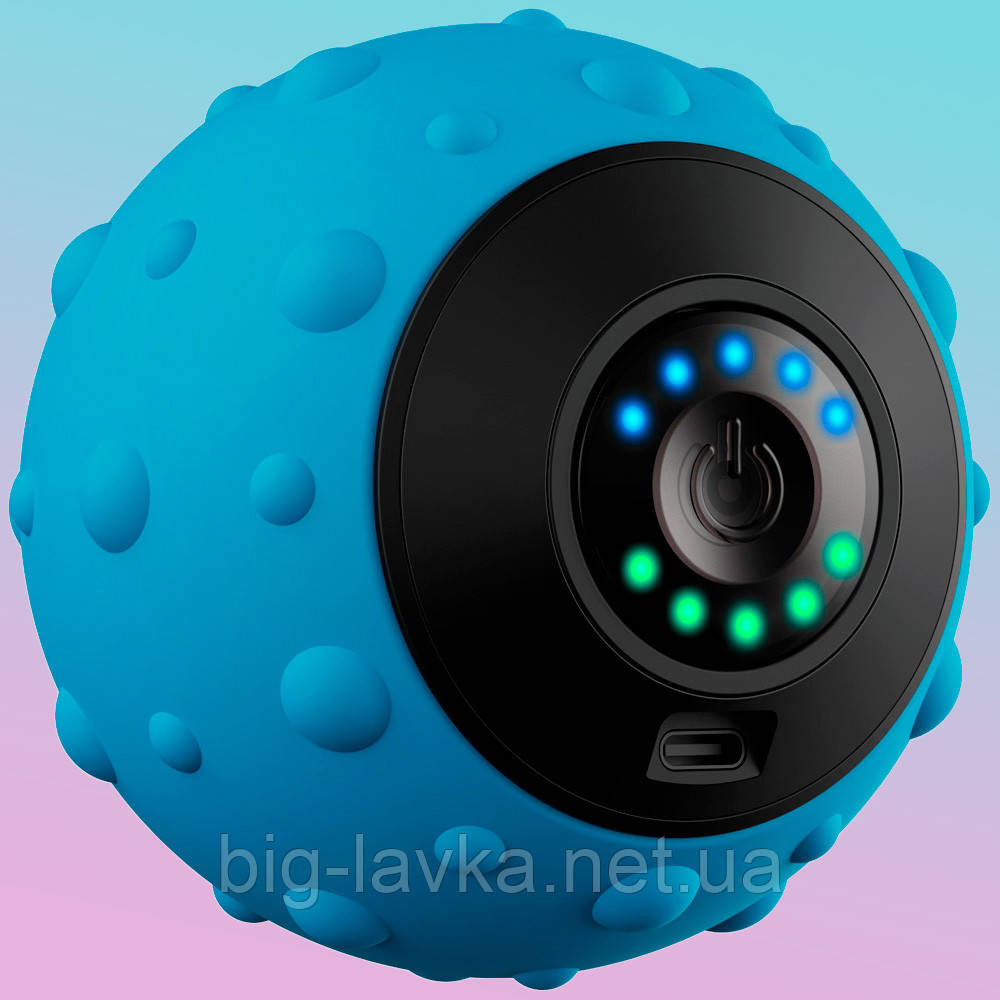 Вібраційний масажний м'яч 9.5 см Синій, фото 1