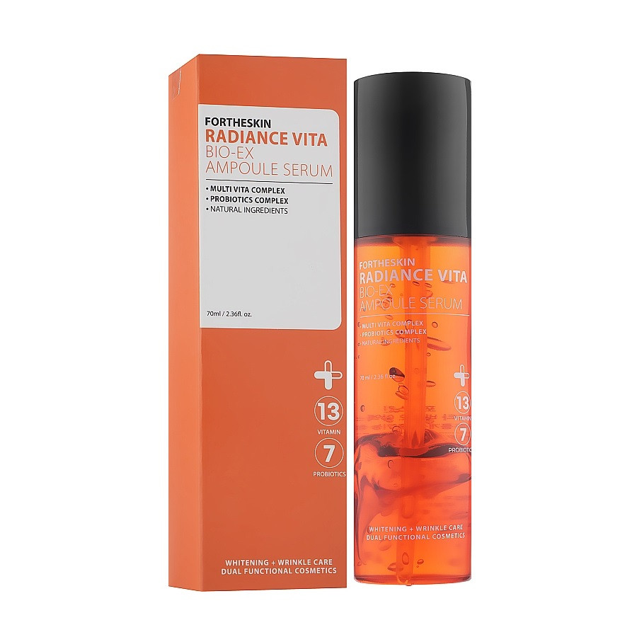 Ампульна сироватка для обличчя Fortheskin Radiance Vita Bio-EX Ampoule Serum 70ml, фото 1
