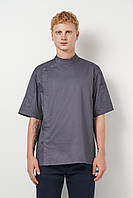 Китель мужской с коротким рукавом + сетка на спине Дублин котон темно-серый р.46 (44-60) рукав короткий - спецодежда повара